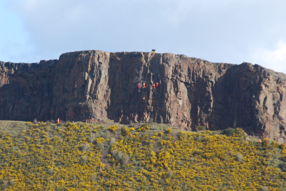 Workers in Holyrood Park today began the annual painting of Salisbury Crags, which will continue for the next six to eight weeks. Note this was posted on 1st April ;-)